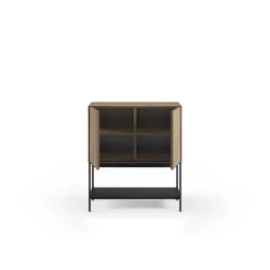 Dressoir Amira 2d Eiken-ud/zwart - Giga Meubel