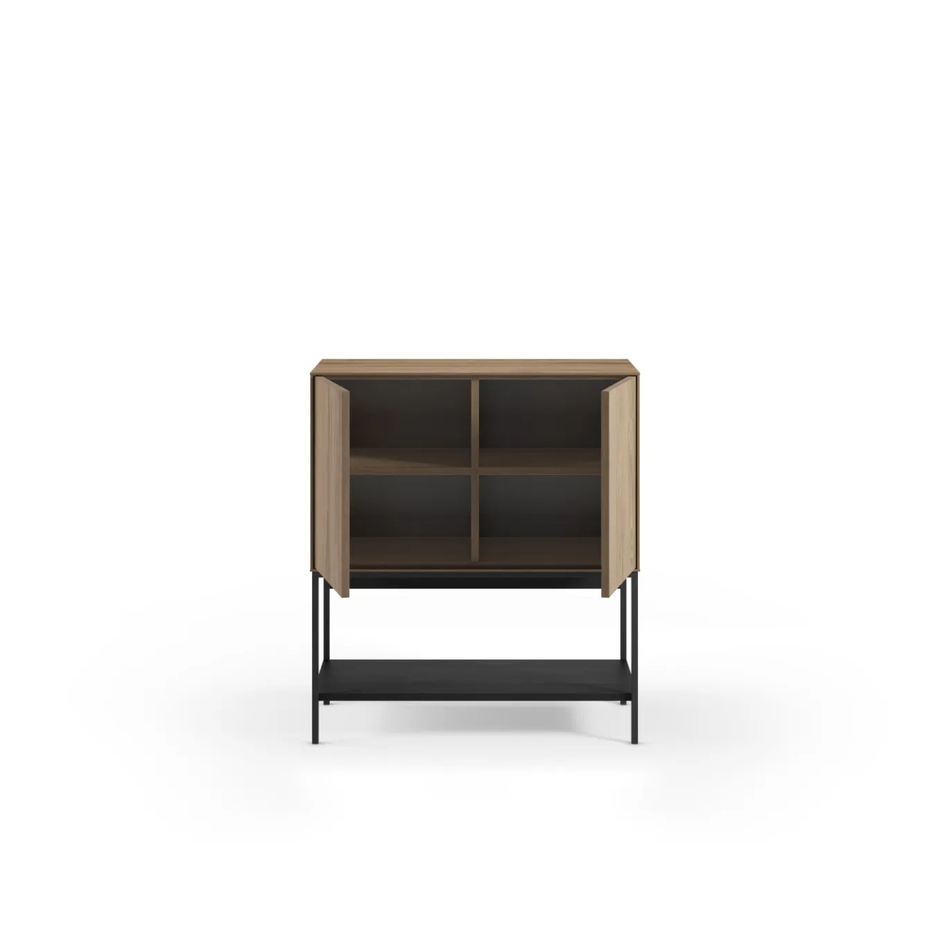 Dressoir Amira 2d Eiken-ud/zwart - Giga Meubel