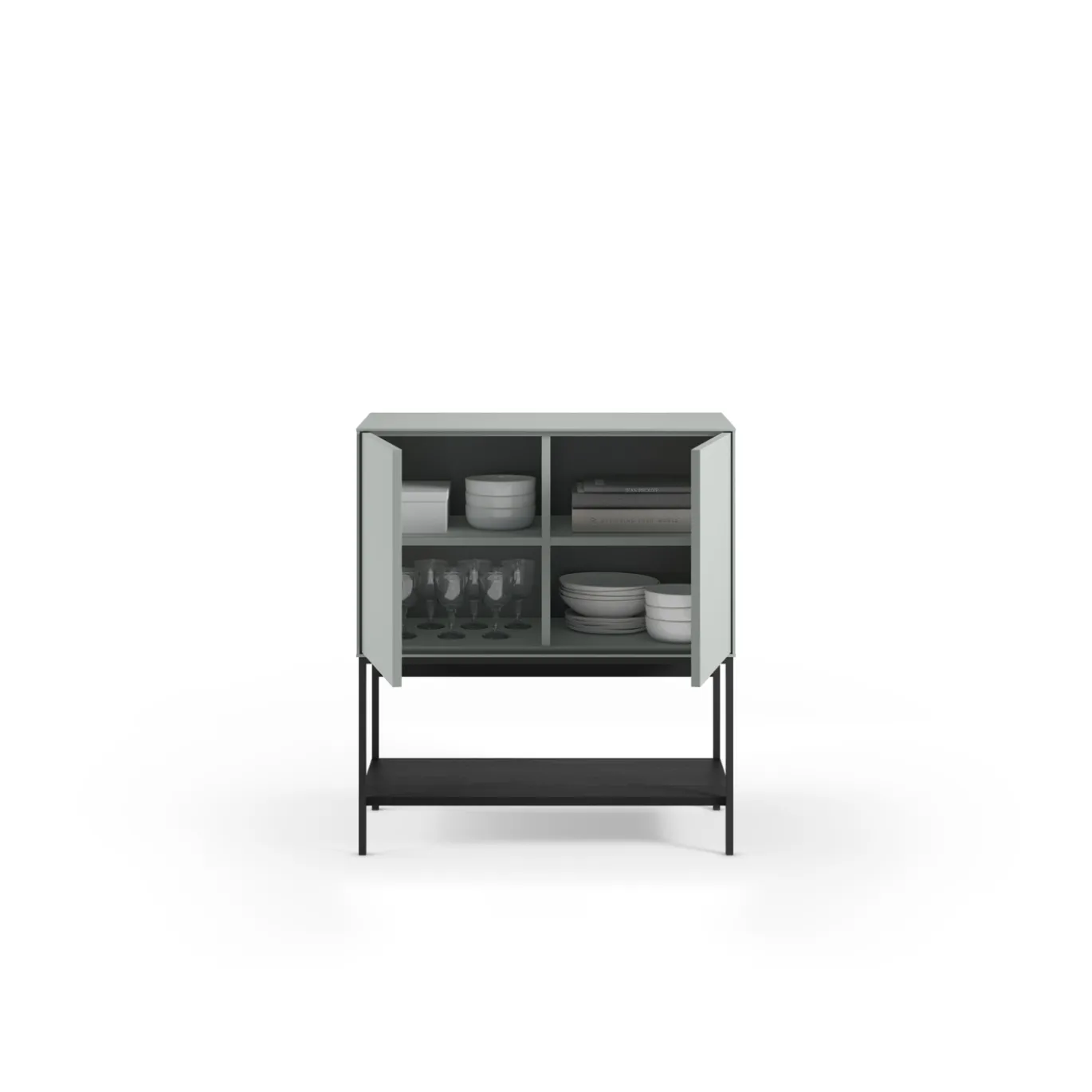 Dressoir Amira 2d Groen/zwart - Giga Meubel