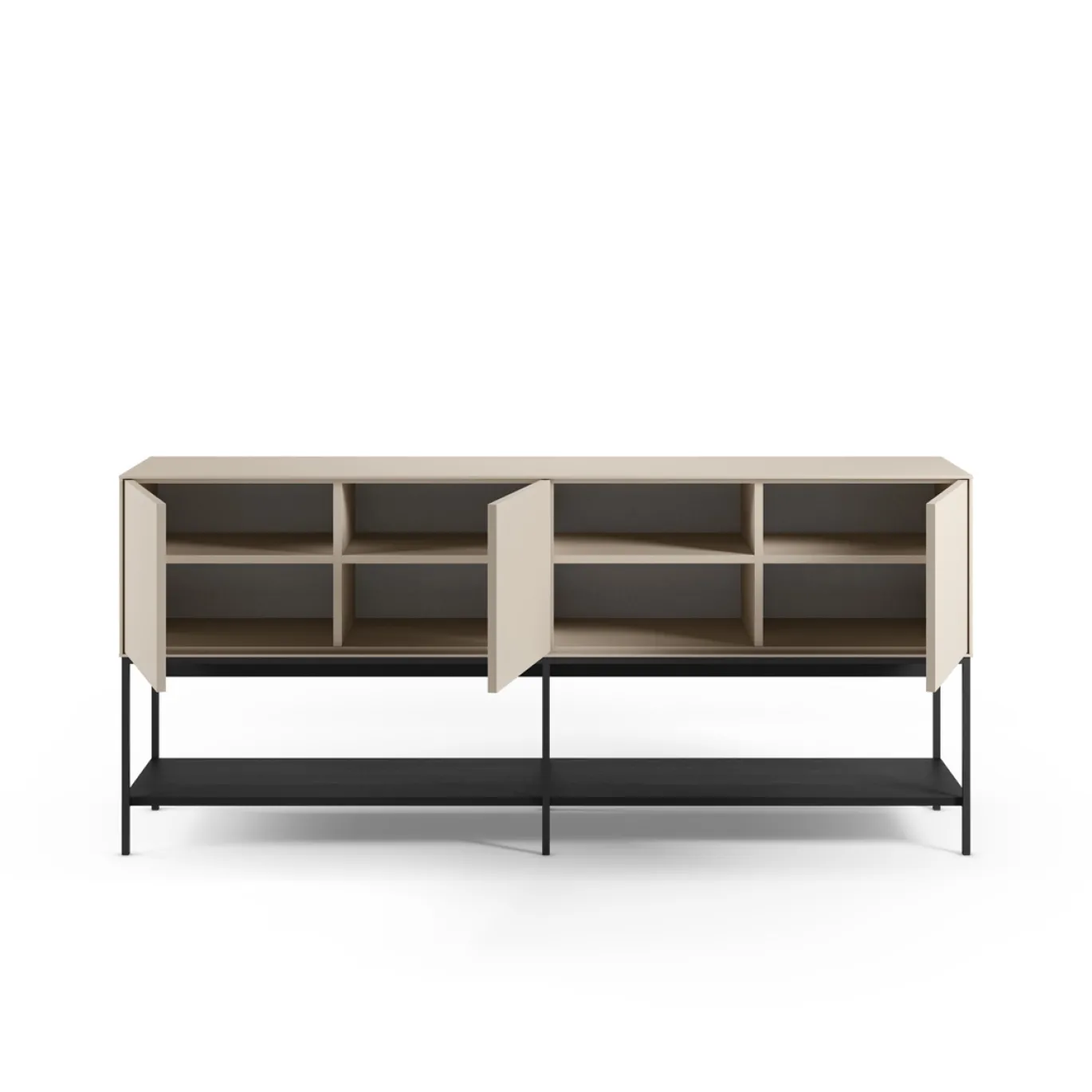 Dressoir Amira 3d2v 180cm Crème/zwart - Giga Meubel