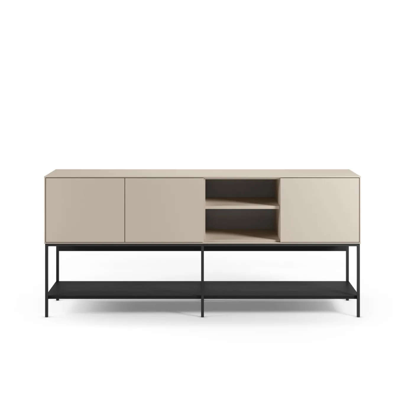 Dressoir Amira 3d2v 180cm Crème/zwart - Giga Meubel
