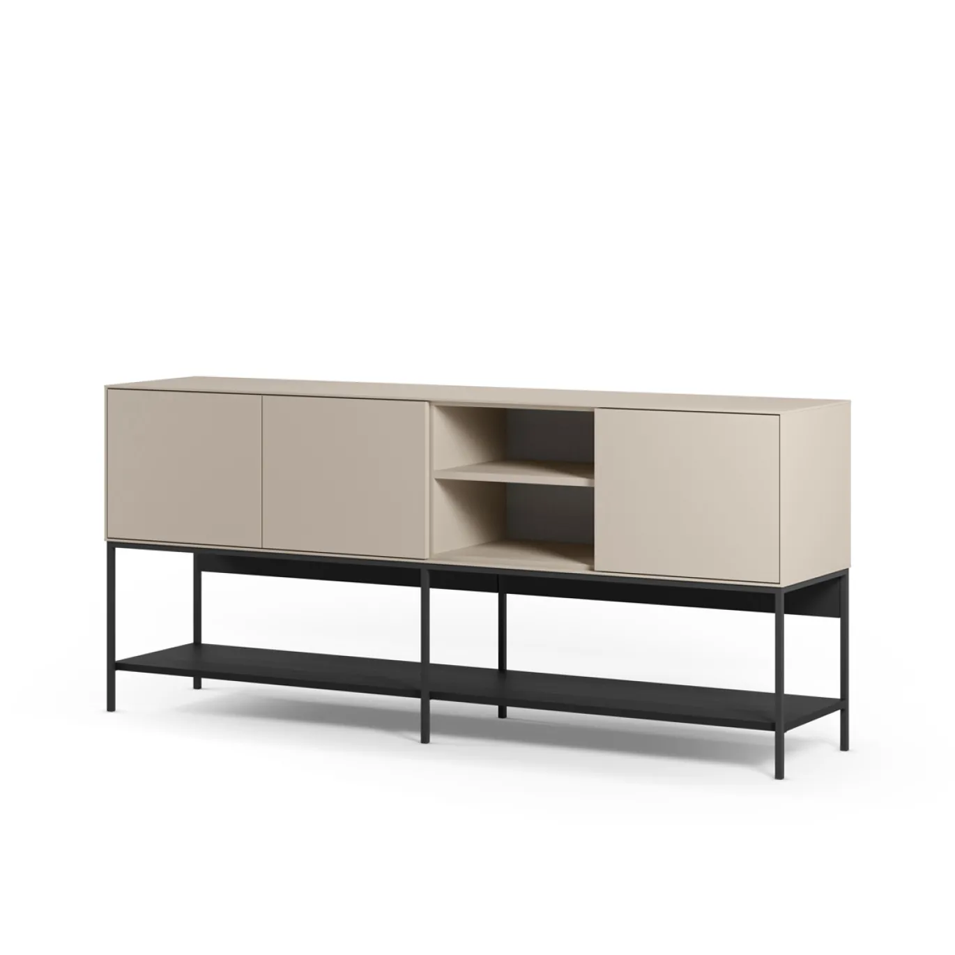 Dressoir Amira 3d2v 180cm Crème/zwart - Giga Meubel