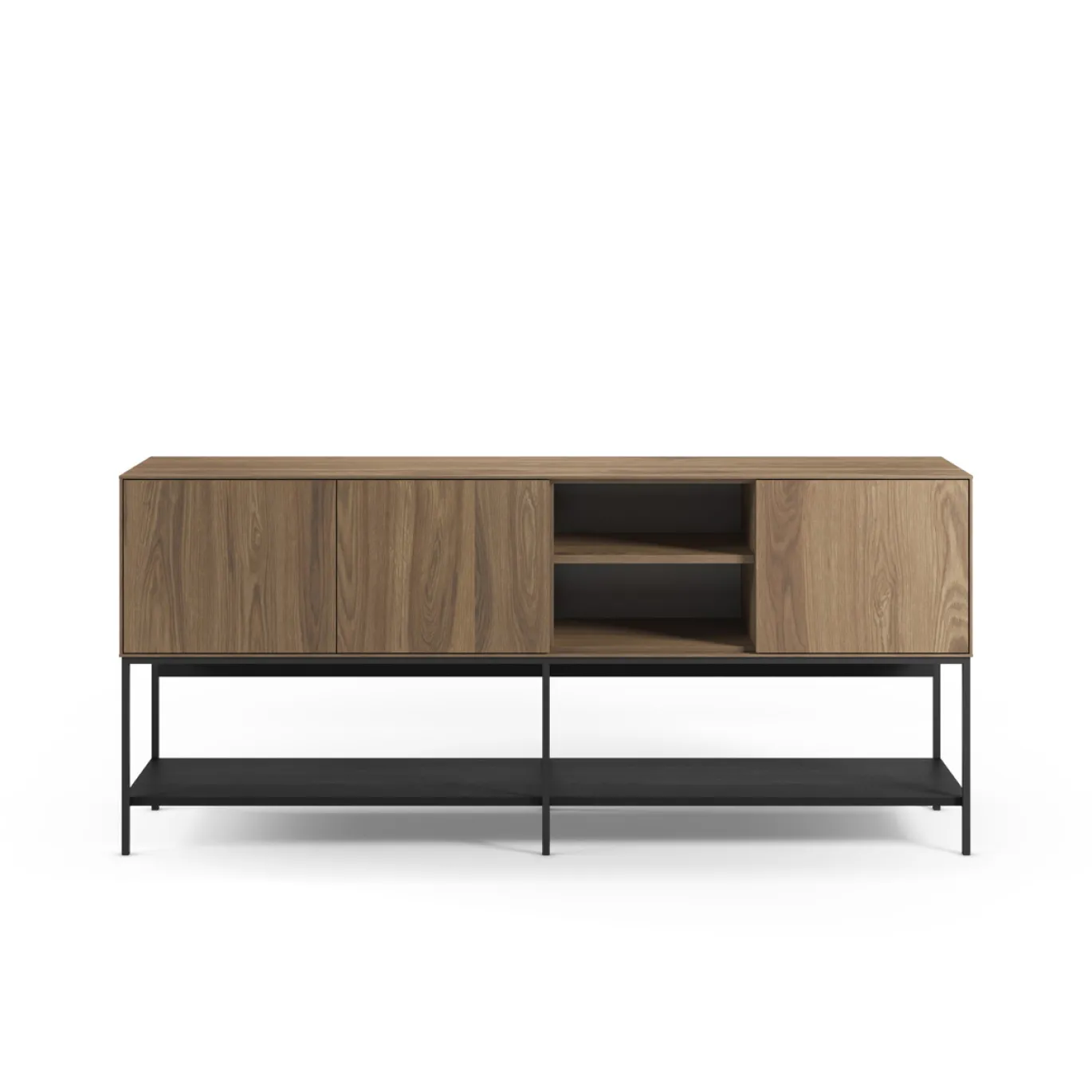Dressoir Amira 3d2v 180cm Eiken-ud/zwart - Giga Meubel