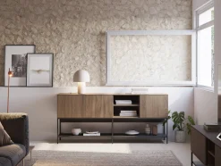 Dressoir Amira 3d2v 180cm Eiken-ud/zwart - Giga Meubel