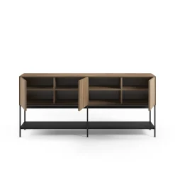 Dressoir Amira 3d2v 180cm Eiken-ud/zwart - Giga Meubel