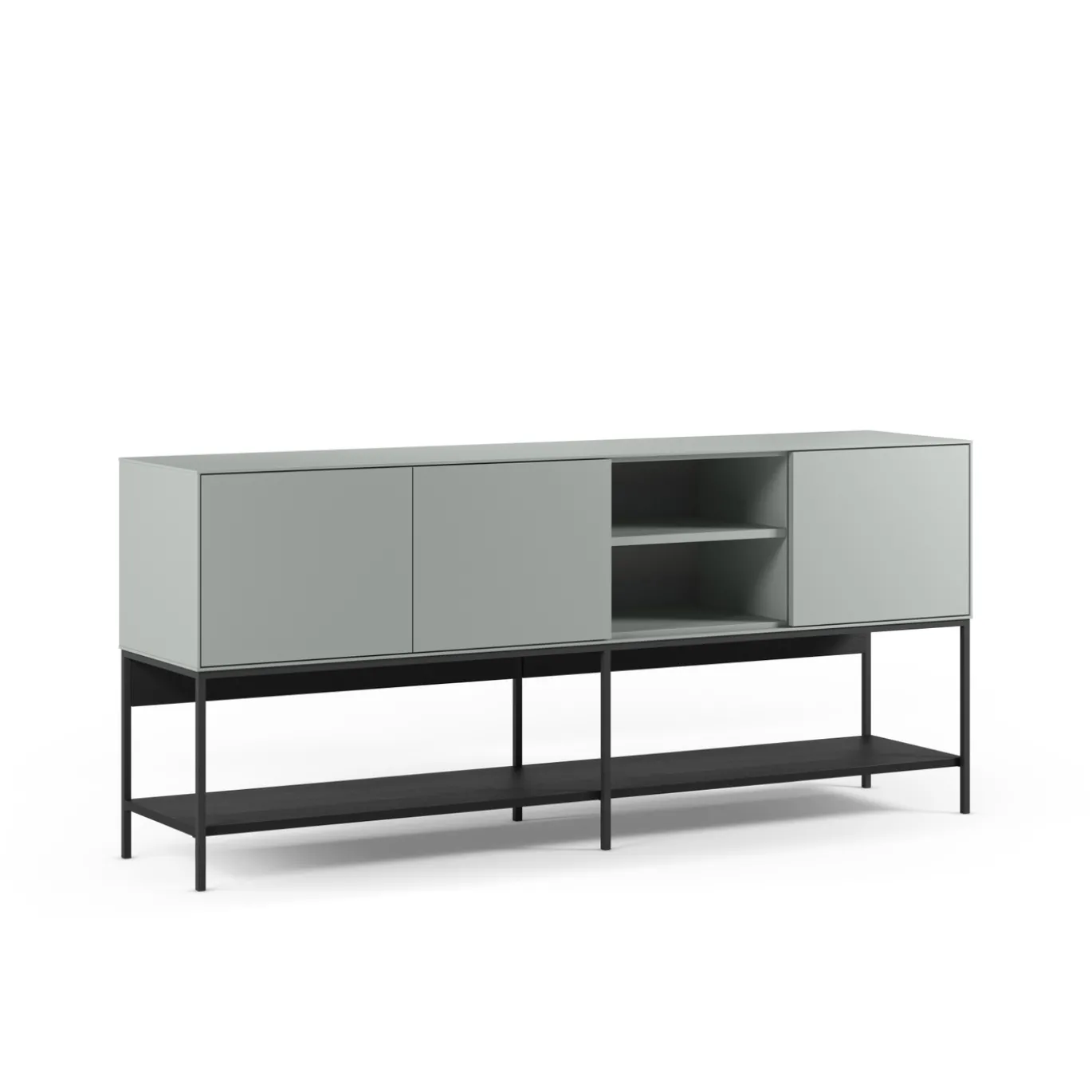 Dressoir Amira 3d2v 180cm Groen/zwart - Giga Meubel