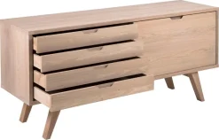 Dressoir Annie Eikenfineer Wit 160cm - Giga Living