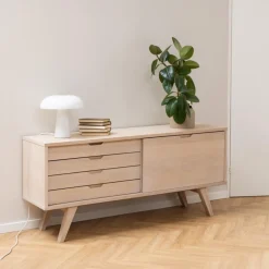 Dressoir Annie Eikenfineer Wit 160cm - Giga Living