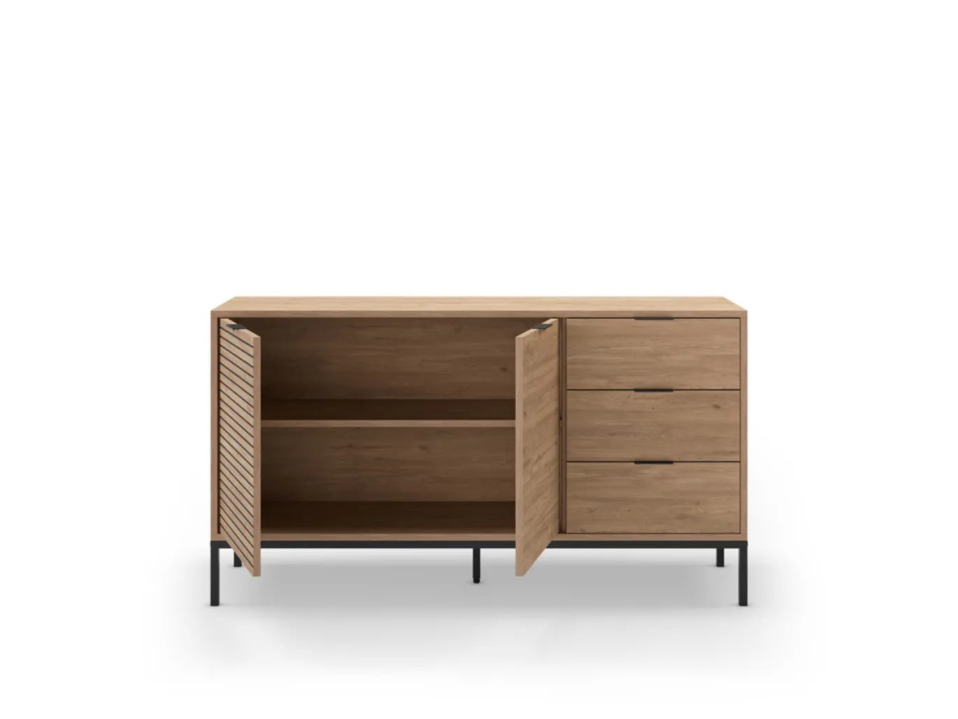 Dressoir Ariel 2d3L 140cm Naturel met Metaal - Giga Meubel
