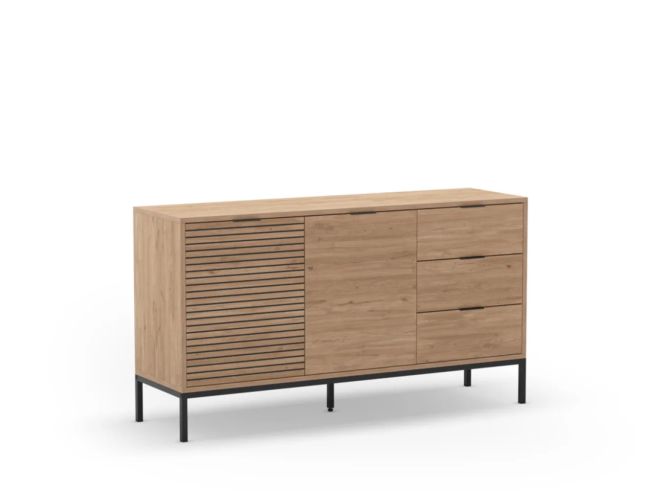 Dressoir Ariel 2d3L 140cm Naturel met Metaal - Giga Meubel