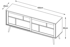 Dressoir Barrali Smoked Eiken 180cm - Giga Living