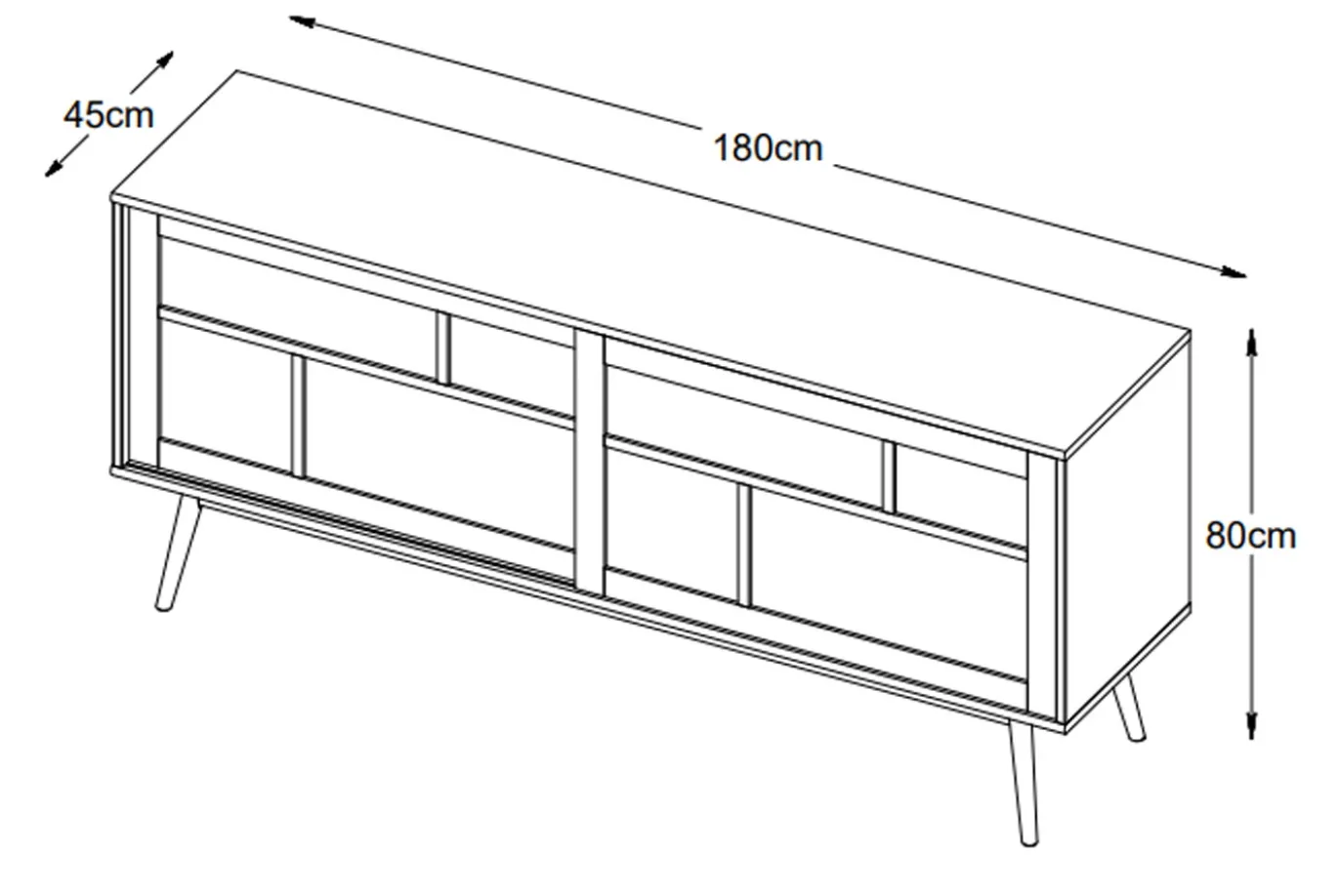Dressoir Barrali Smoked Eiken 180cm - Giga Living