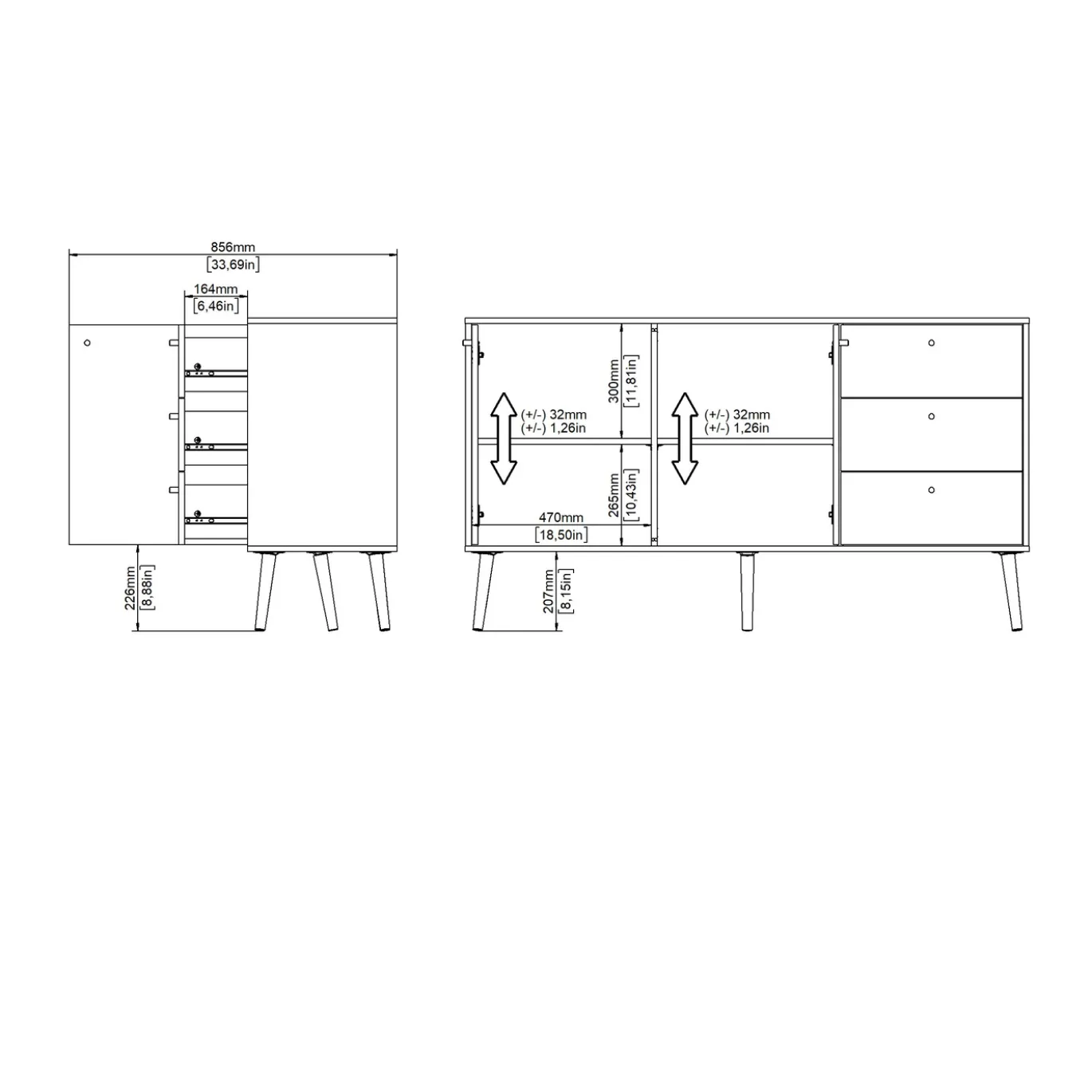 Dressoir Bodo Matgrijs - Giga Living