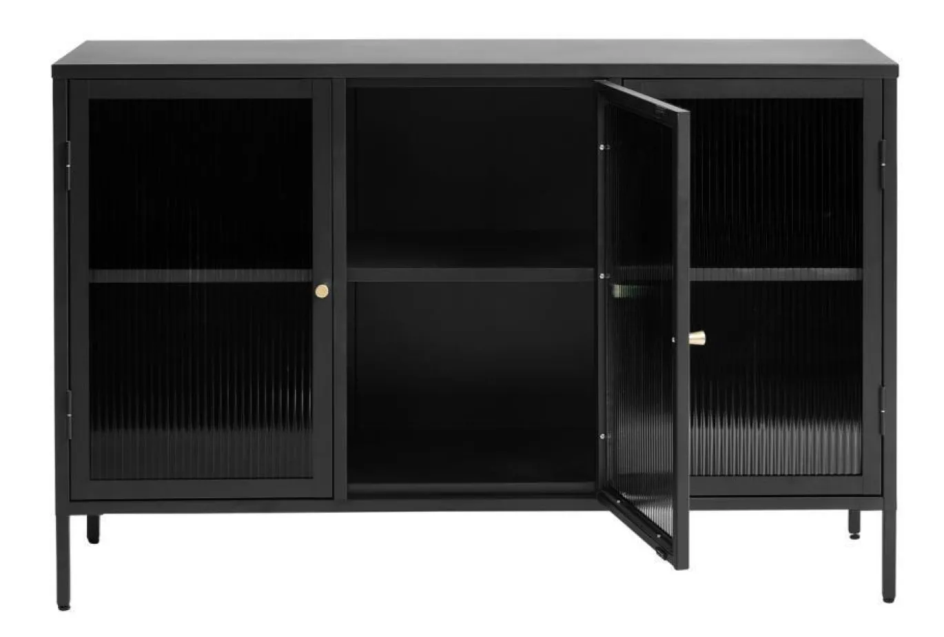 Dressoir Bronco Zwart Glas 3 Delen - Giga Living