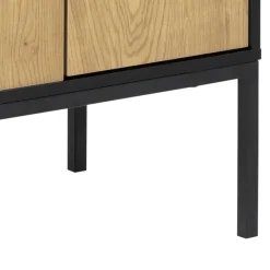Dressoir Bronx MDF Zwart 3-Deurs 2 Lades 80cm - Giga Living