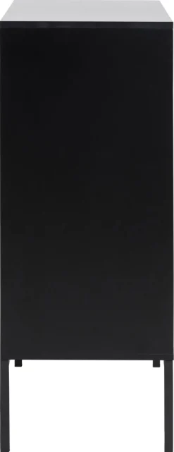 Dressoir Bronx MDF Zwart 3-Deurs 2 Lades 80cm - Giga Living