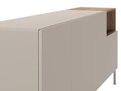 Dressoir Cailin 4d1h 180cm Crème/Naturel met Metaal - Giga Meubel