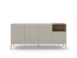 Dressoir Cailin 4d1h 180cm Crème/Naturel met Metaal - Giga Meubel