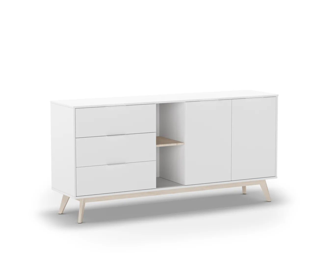 Dressoir Campus 2d2v3L Wit Wax - Giga Meubel