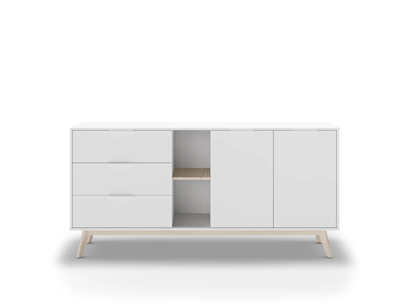 Dressoir Campus 2d2v3L Wit Wax - Giga Meubel