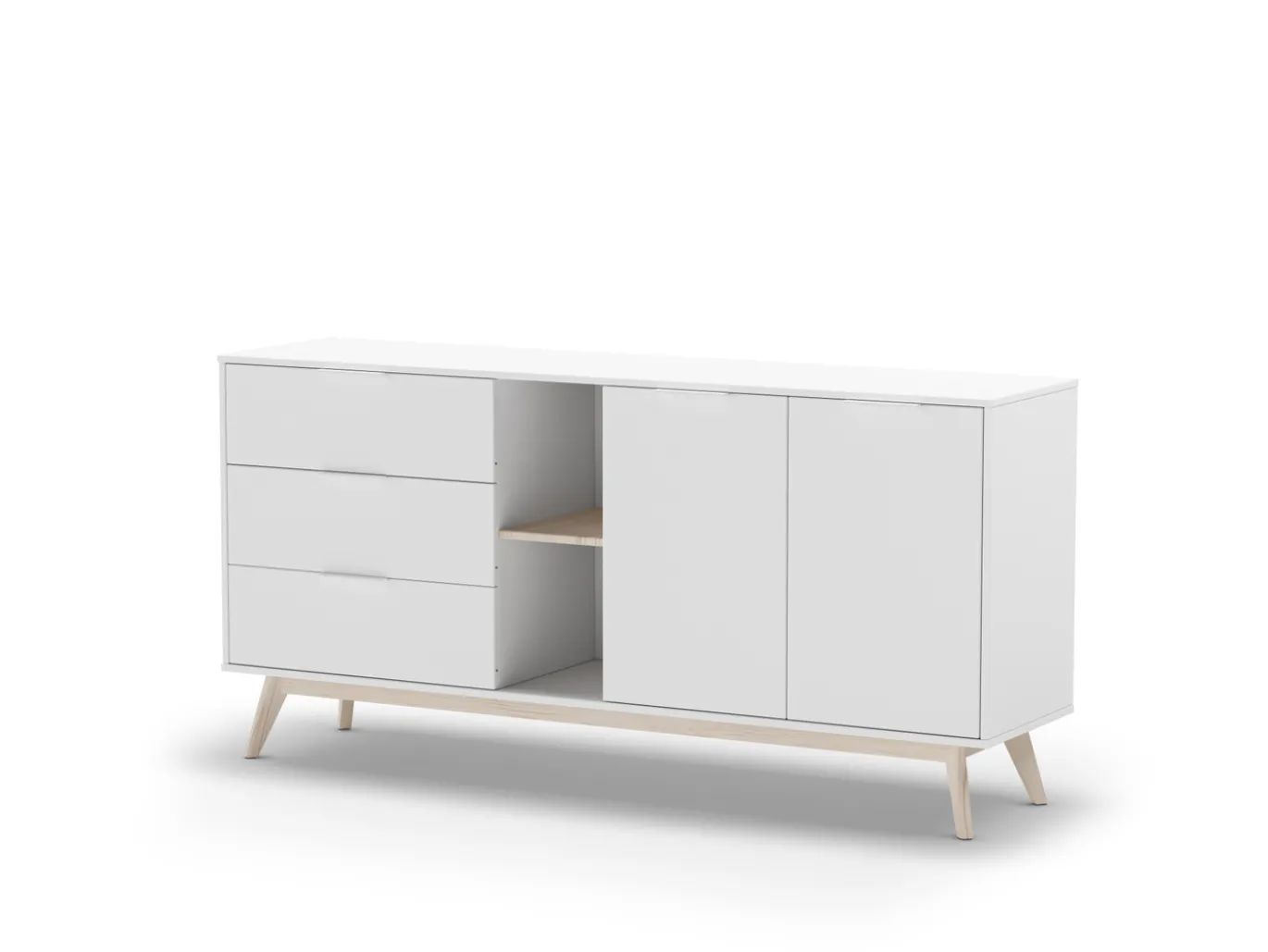 Dressoir Campus 2d2v3L Wit Wax - Giga Meubel