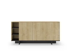 Dressoir Cequoia 3p3n 170cm Eiken/silky Zwart - Giga Meubel