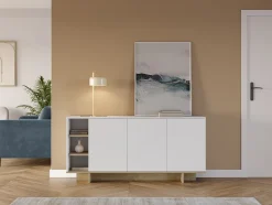Dressoir Cequoia 3p3n 170cm Wit/eiken - Giga Meubel