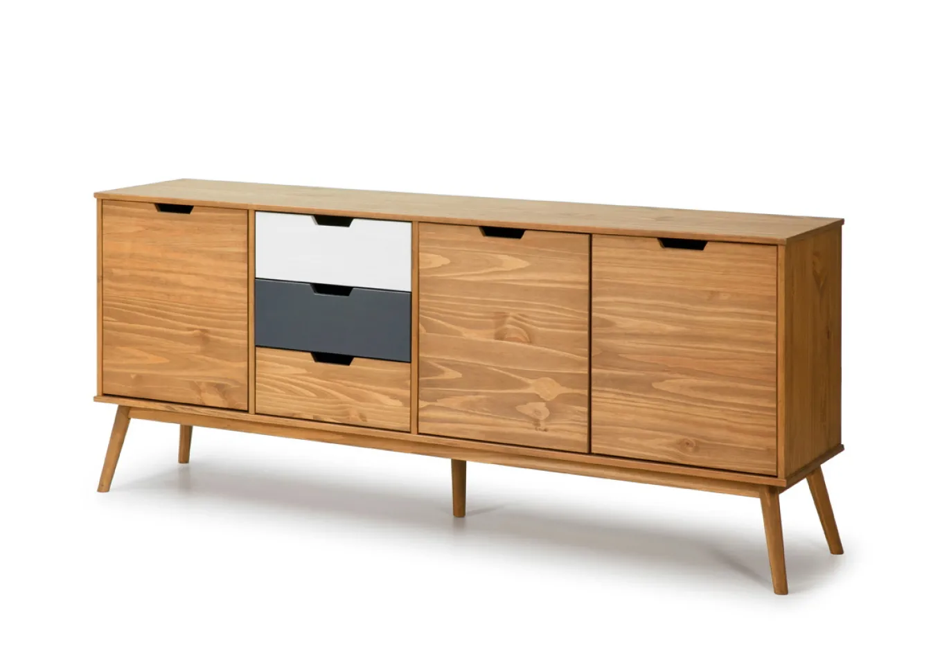 Dressoir Cusco 3d3L Wax/t, Grijs-wit - Giga Meubel
