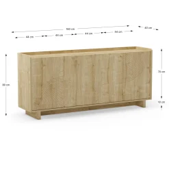 Dressoir Daira 4d 180cm Eiken - Giga Meubel