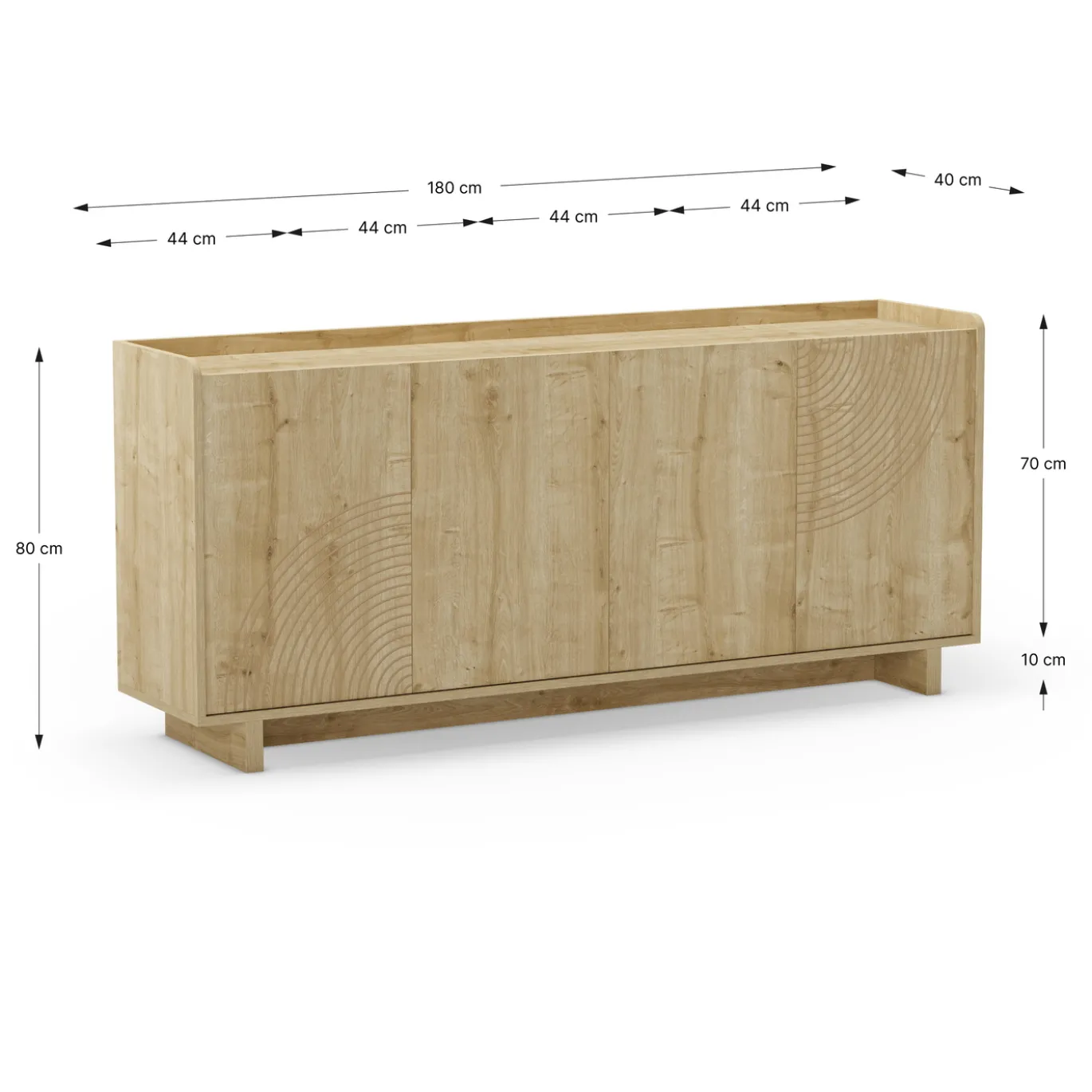 Dressoir Daira 4d 180cm Eiken - Giga Meubel