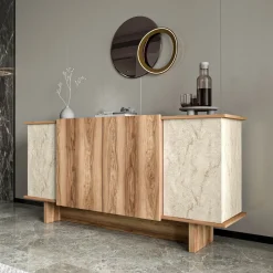 Dressoir Diana Travertinlook/Walnoot 180cm
