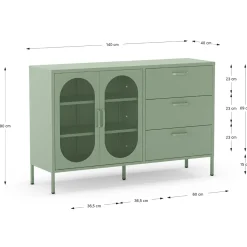 Dressoir Diora 2d3L 140cm Mintgroen - Giga Meubel