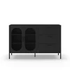 Dressoir Diora 2d3L 140cm Zwart - Giga Meubel
