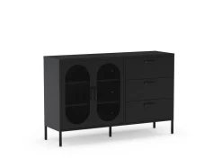 Dressoir Diora 2d3L 140cm Zwart - Giga Meubel