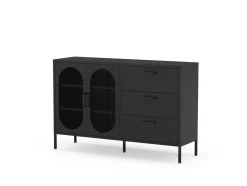Dressoir Diora 2d3L 140cm Zwart - Giga Meubel