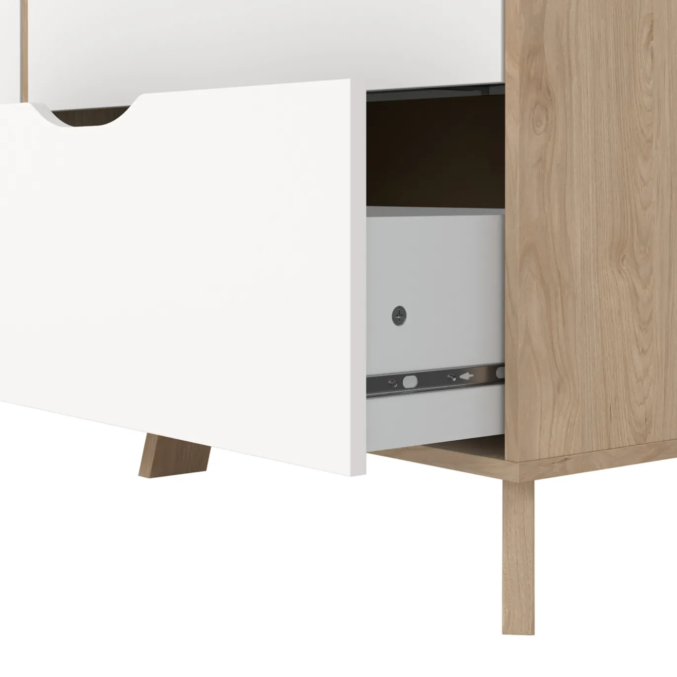 Dressoir Dubbel Ikast 4+ 2 lades Hickory/Wit - Giga Living