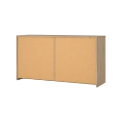 Dressoir Dubbel Next 6 lades Hickory/Wit Hoogglans - Giga Living