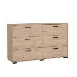 Dressoir Dubbel Sofia 6 lades Hickory - Giga Living