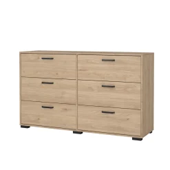 Dressoir Dubbel Sofia 6 lades Hickory - Giga Living