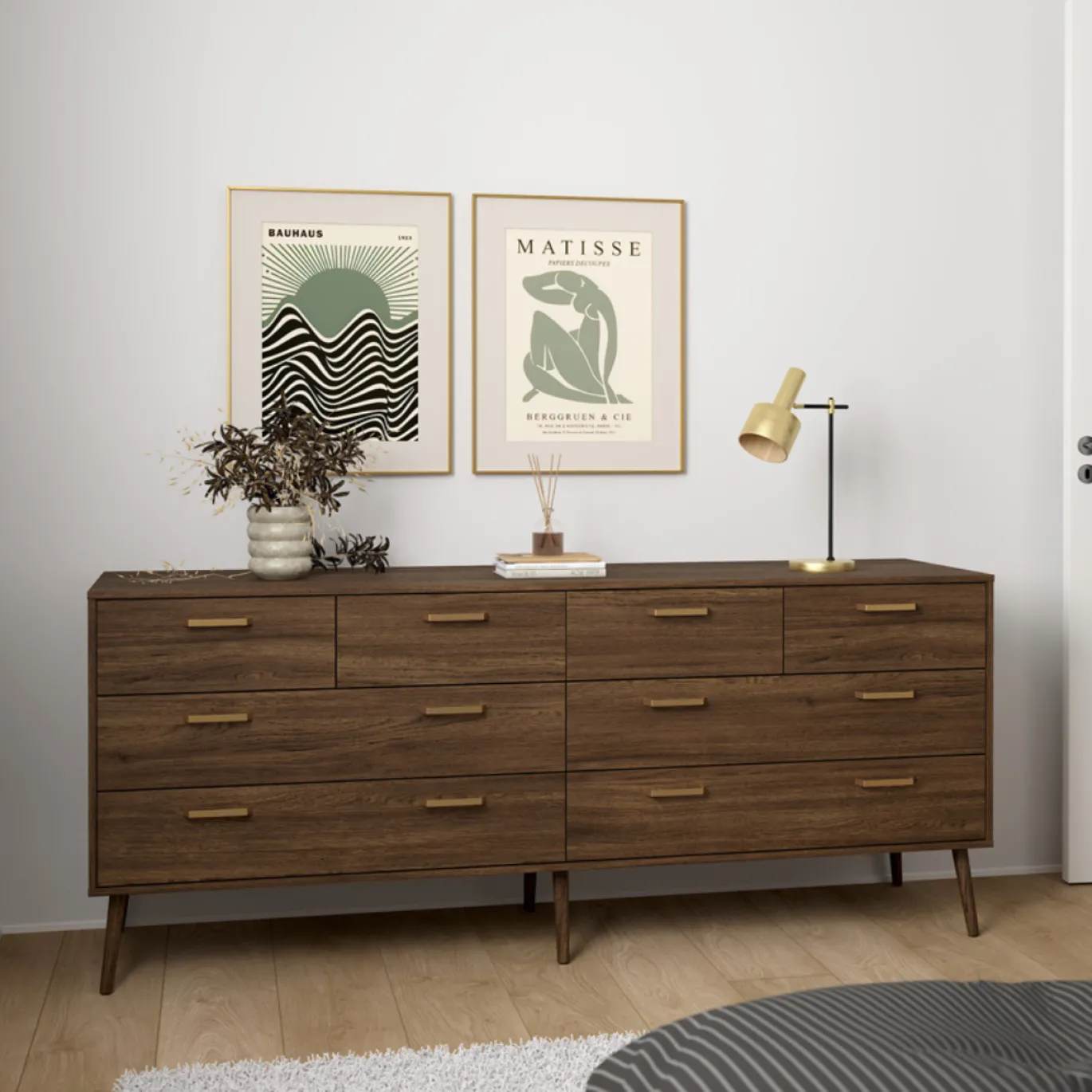 Dressoir Dubbel Tone 4+ 4 lades Narbonne Eikenlook - Giga Living