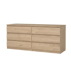 Dressoir Dubbel Ylva 6 lades Hickory - Giga Living