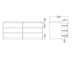 Dressoir Dubbel Ylva 6 lades Hickory - Giga Living