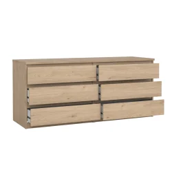 Dressoir Dubbel Ylva 6 lades Hickory - Giga Living