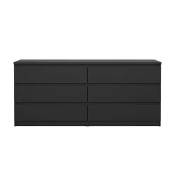 Dressoir Dubbel Ylva 6 lades Matzwart - Giga Living