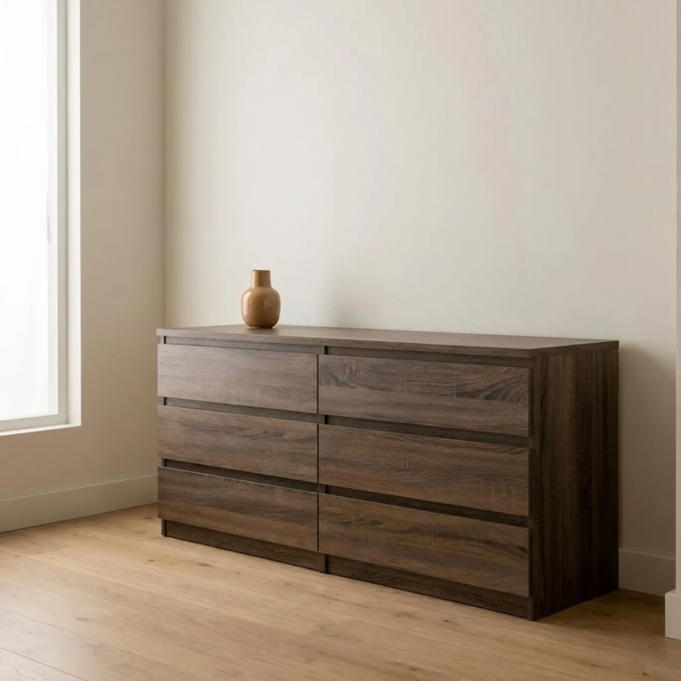 Dressoir Dubbel Ylva 6 lades Truffle - Giga Living
