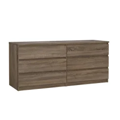 Dressoir Dubbel Ylva 6 lades Truffle - Giga Living