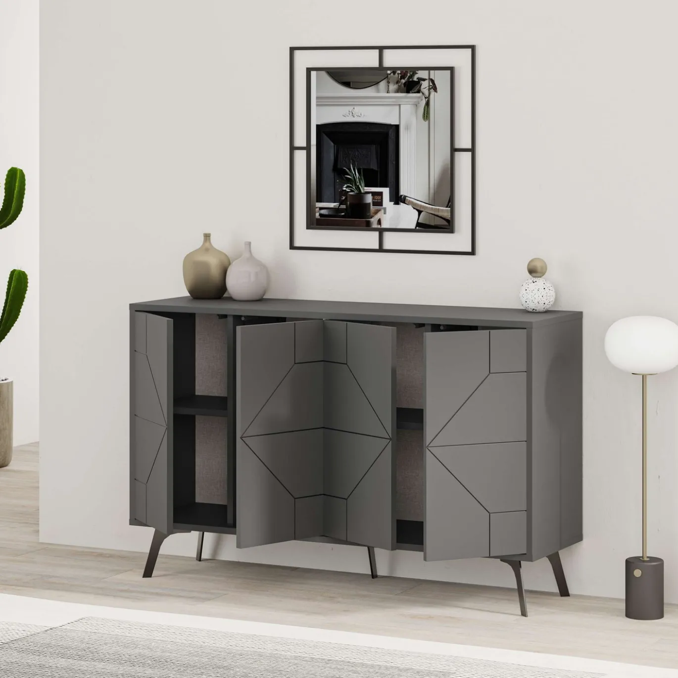 Dressoir Dune Antraciet 123cm
