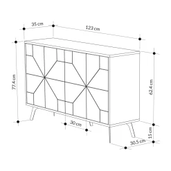 Dressoir Dune Bruin 123cm