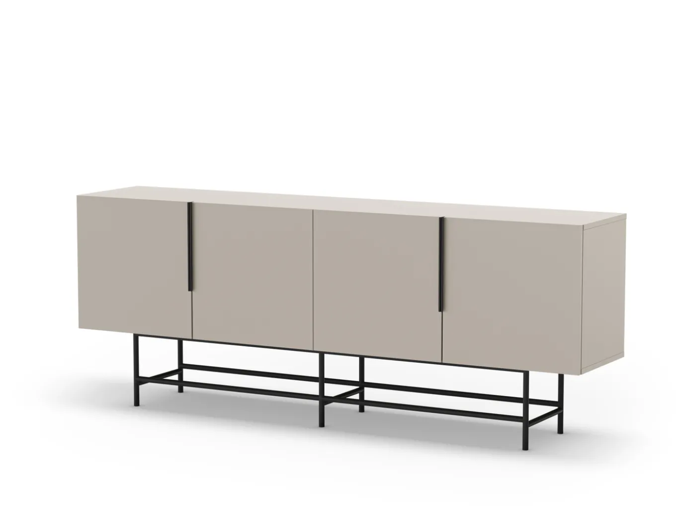Dressoir Eldia 4d 200cm Crème met Metaal - Giga Meubel