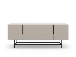 Dressoir Eldia 4d 200cm Crème met Metaal - Giga Meubel